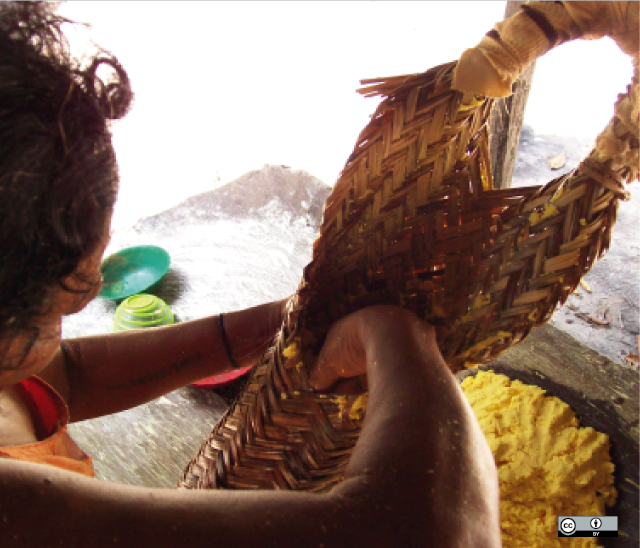 titipi, braziliaanse gevlochten maniokpers